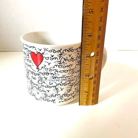 Vintage Sandra Boynton Coffee Mug Cup "Your One in a Million" Red Heart Balloon - Picture 8 of 8
